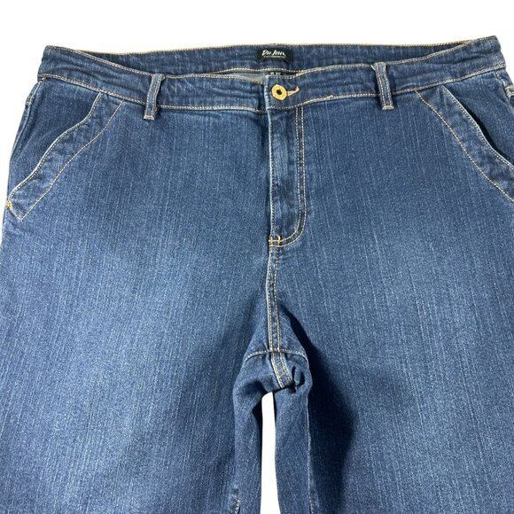 Du Jour Capri Pants Jeans Plus Size 18W Denim Embellished Cuffs Stretch - Picture 3 of 8